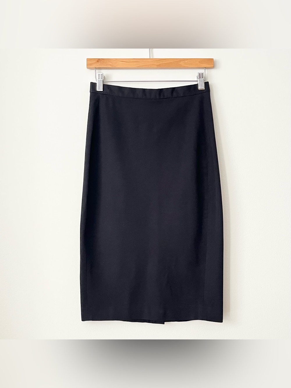 Roland Mouret x Banana Republic Long Pencil Skirt Size 4 Black Twill Tailored